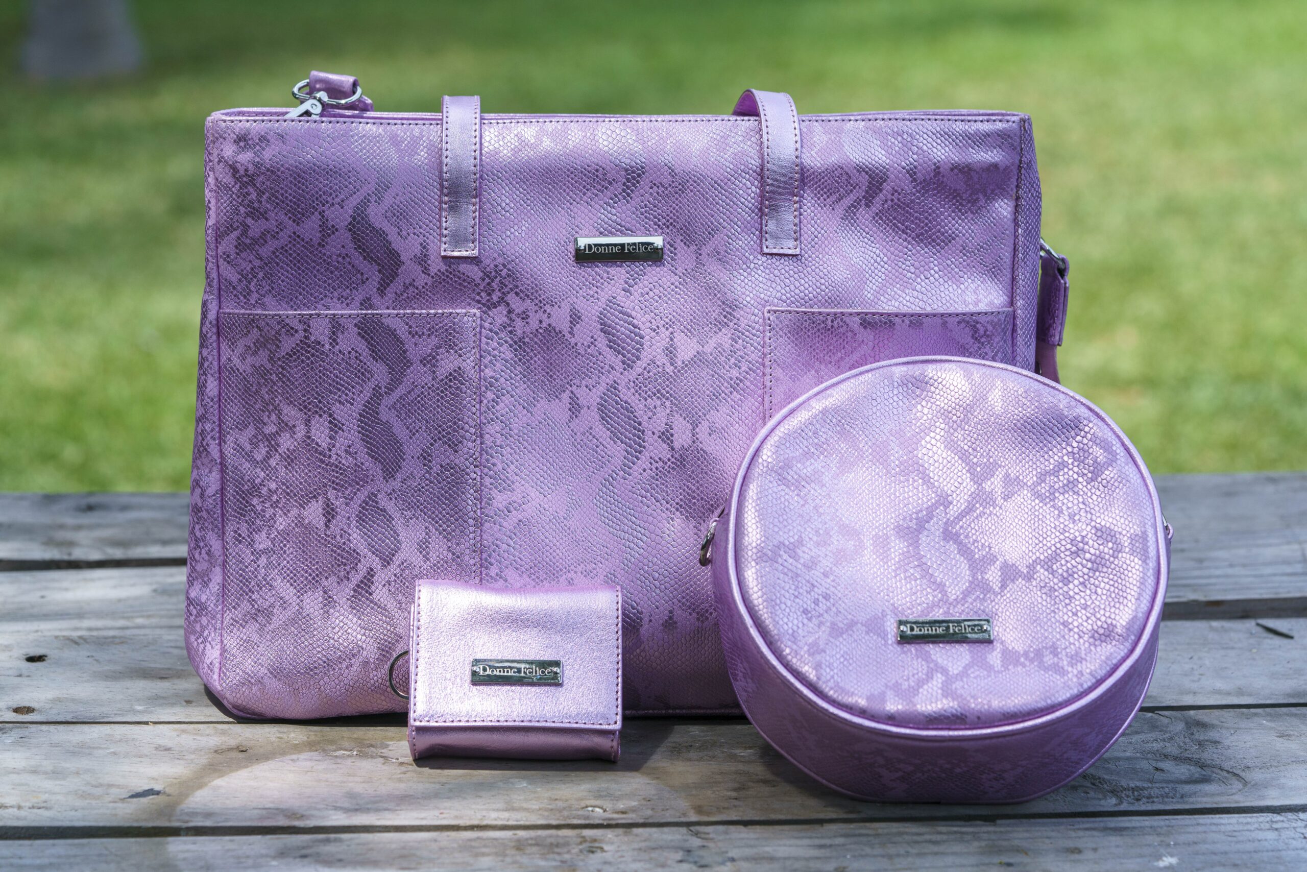 Bolso Donatella + cartera Giordana + monedero Dolce rosa